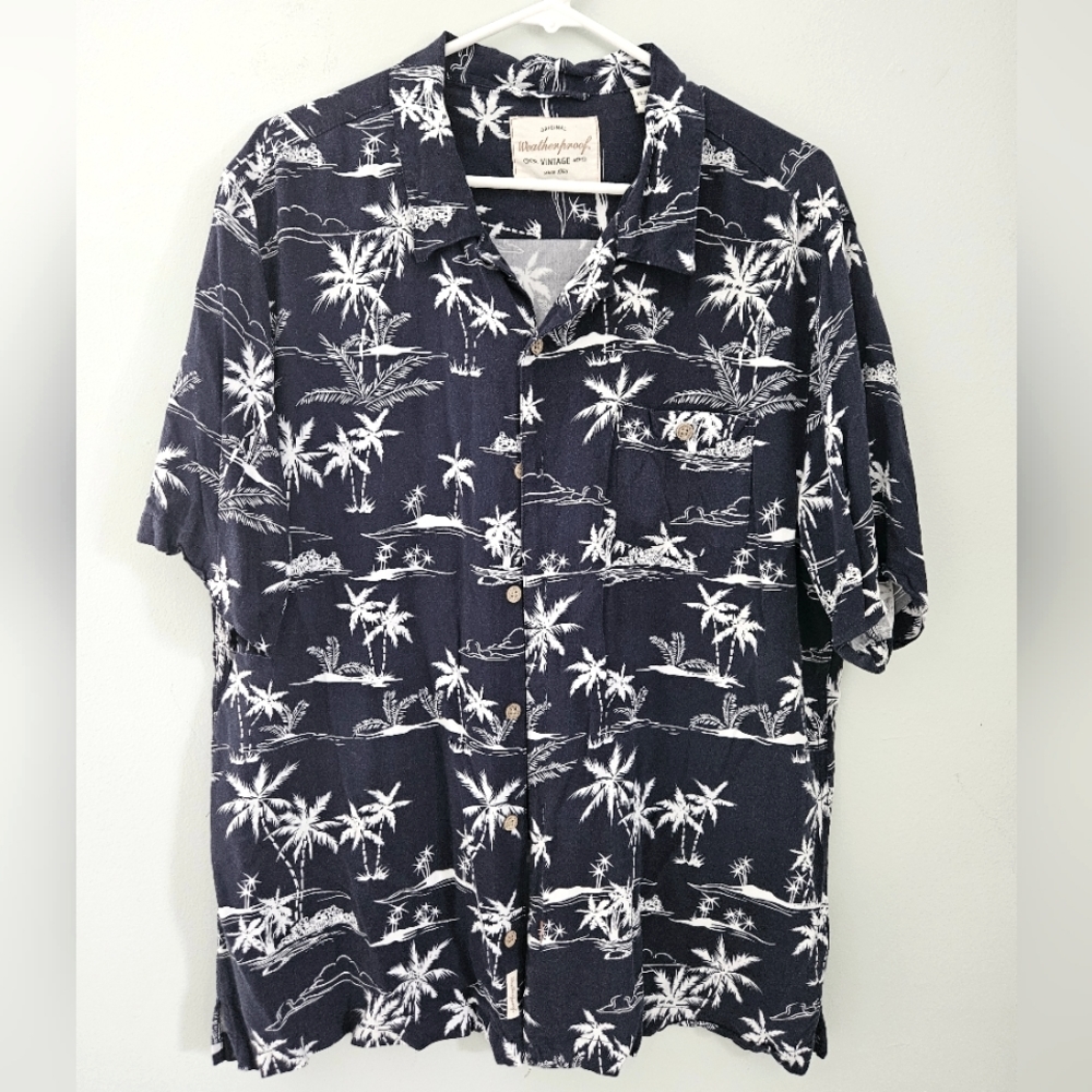 Mens Original Weatherproof Vintage Hawaiian Shirt. Size XL